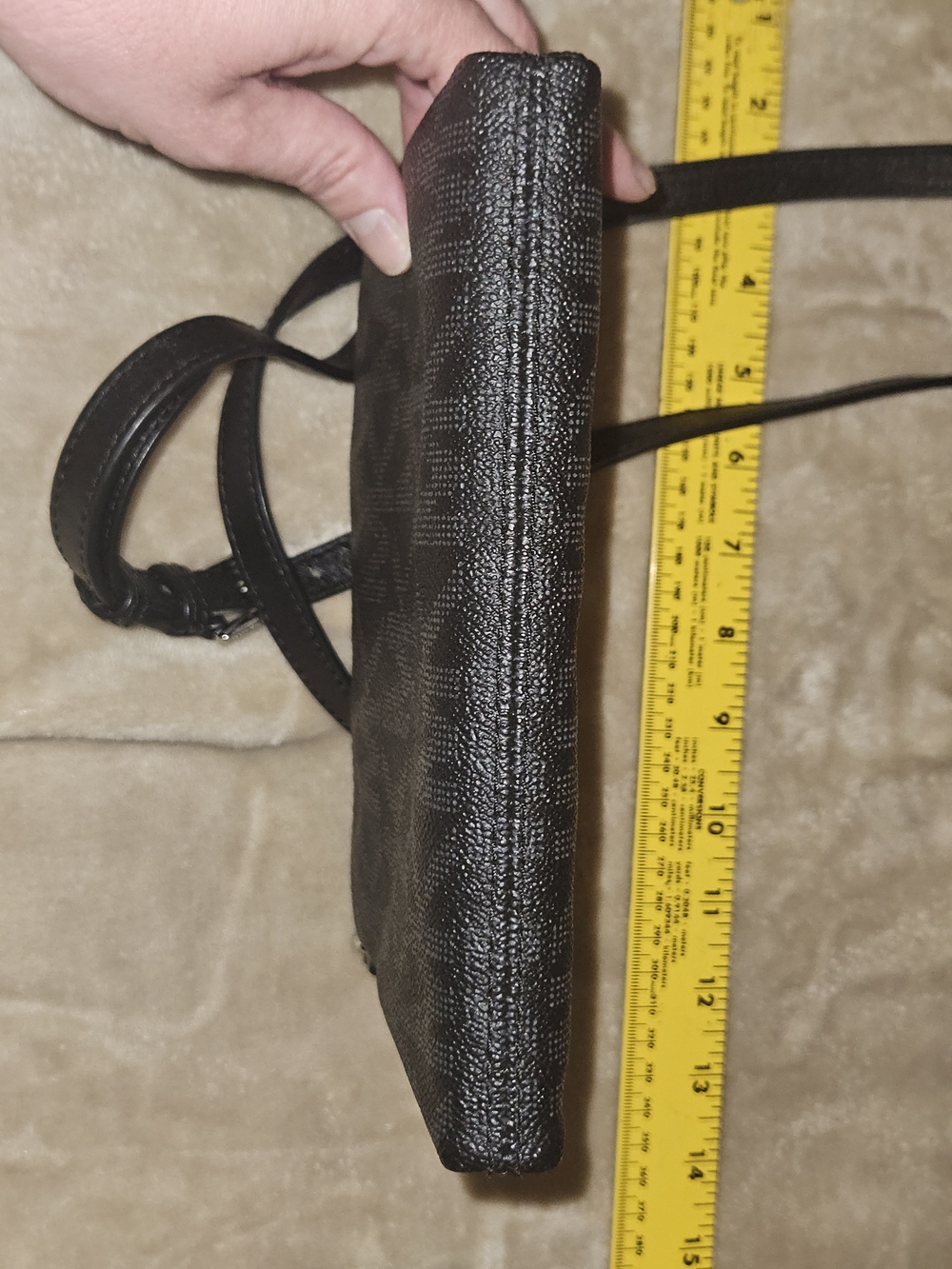 Small Michael Kors Black Leather Crossbody with Silver Logo Accent - Picture 15 of 16